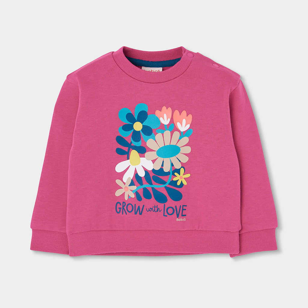 Conjunto punto niña fresa estampado flores con legging