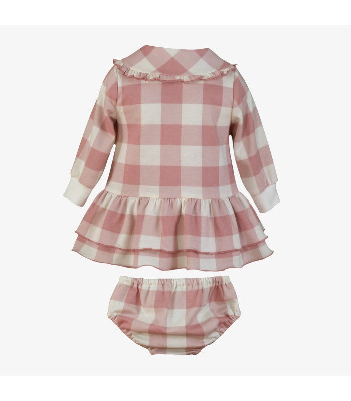 Vestido vichy con braguita para bebé niña