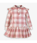 Pink gingham dress for girl