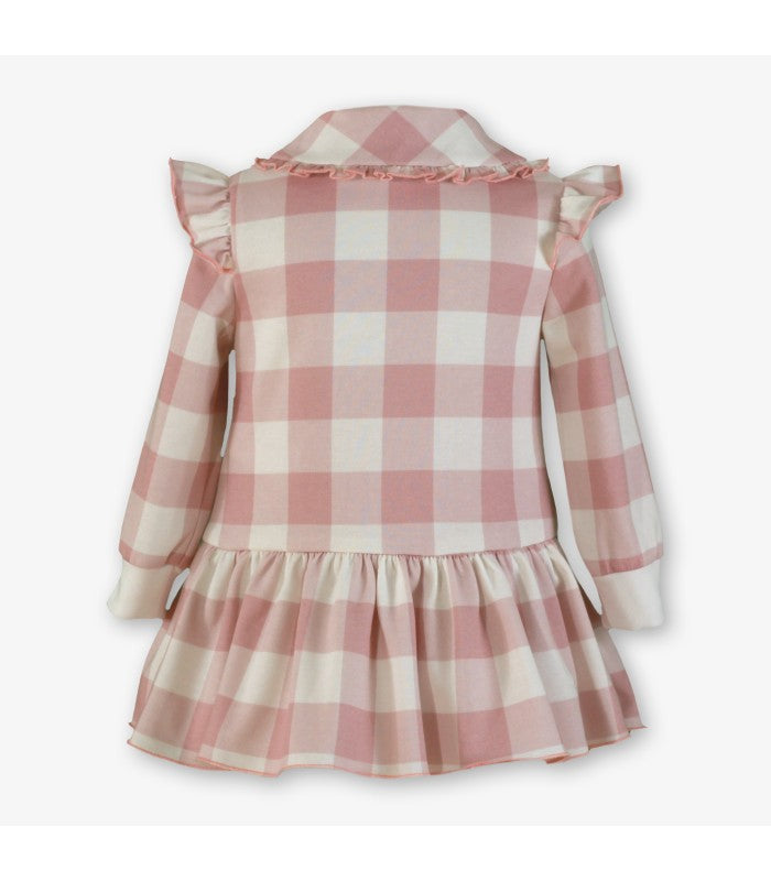 Pink gingham dress for girl