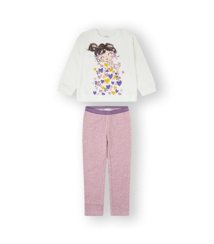 Conjunto Niña de sudadera y legging. Modelo Happy
