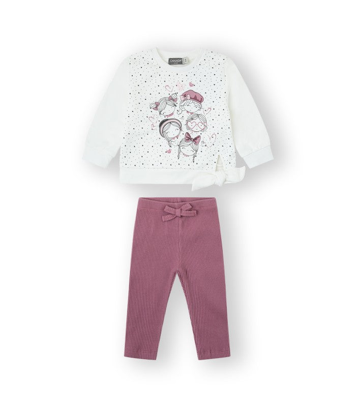 Diane baby and girl sweatshirt and legging set