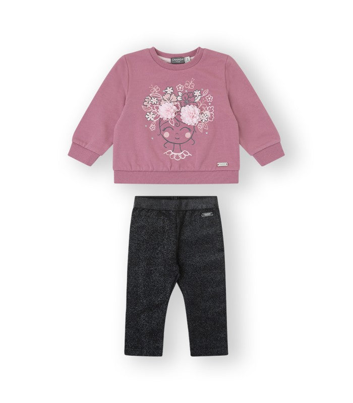 Elena Baby and Girl Sweatshirt and Legging Set