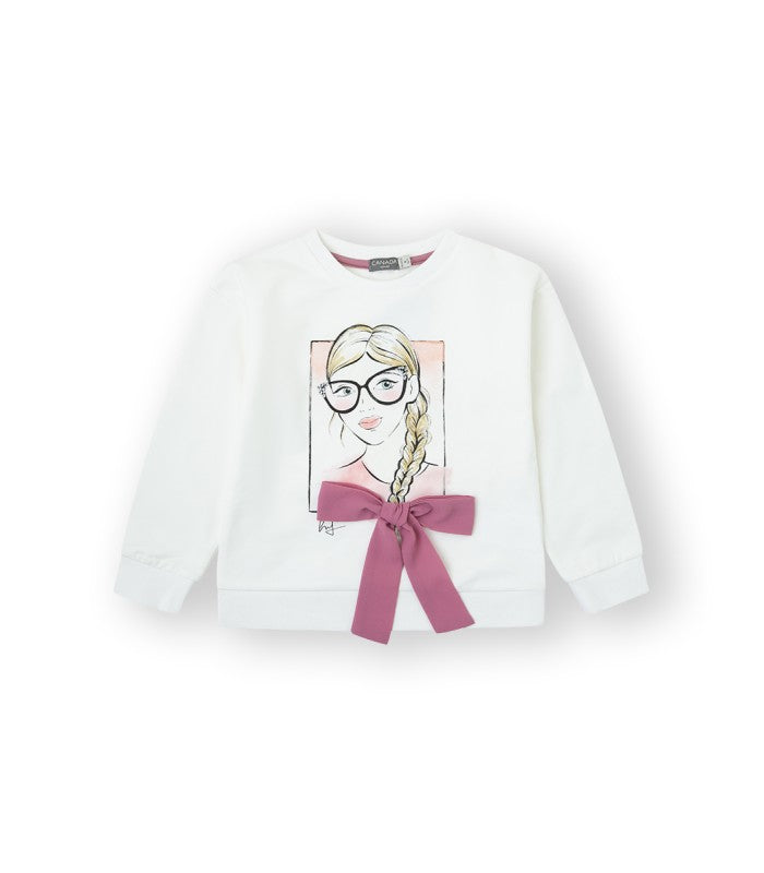 Sudadera Niña color crudo. Modelo Zoe
