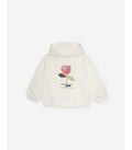 Sudadera perchada con capucha y estampado 'flor' para niña