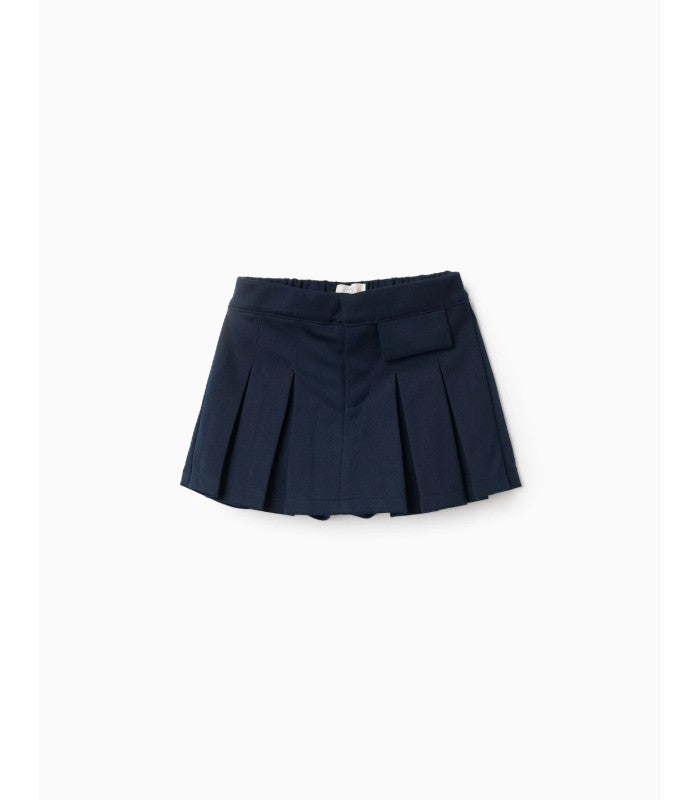 Falda-Pantalón Plisada para Niña, Azul Oscuro