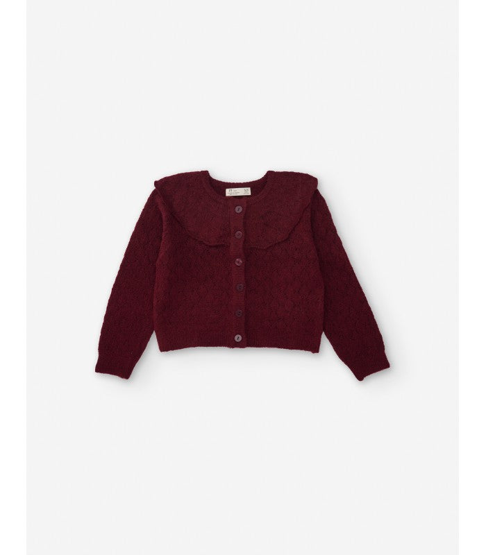 Cárdigan de punto con maxy cuello para niña
