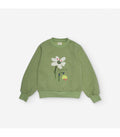 Sudadera afelpada estampada verde claro para niña