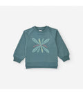 Sudadera afelpada color turquesa para niña