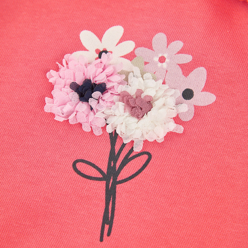 Sudadera felpa niña fresa estampado flores
