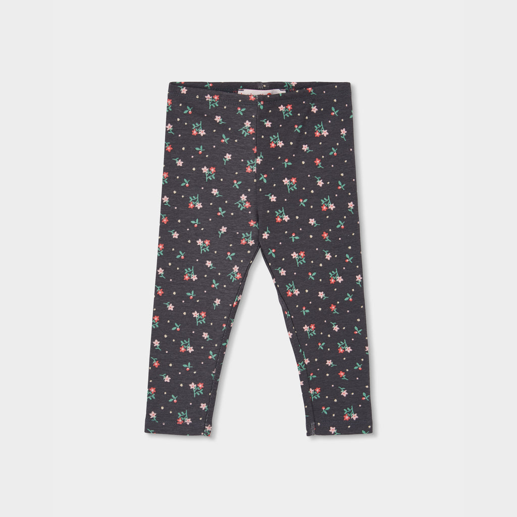 Legging estampado flores gris oscuro