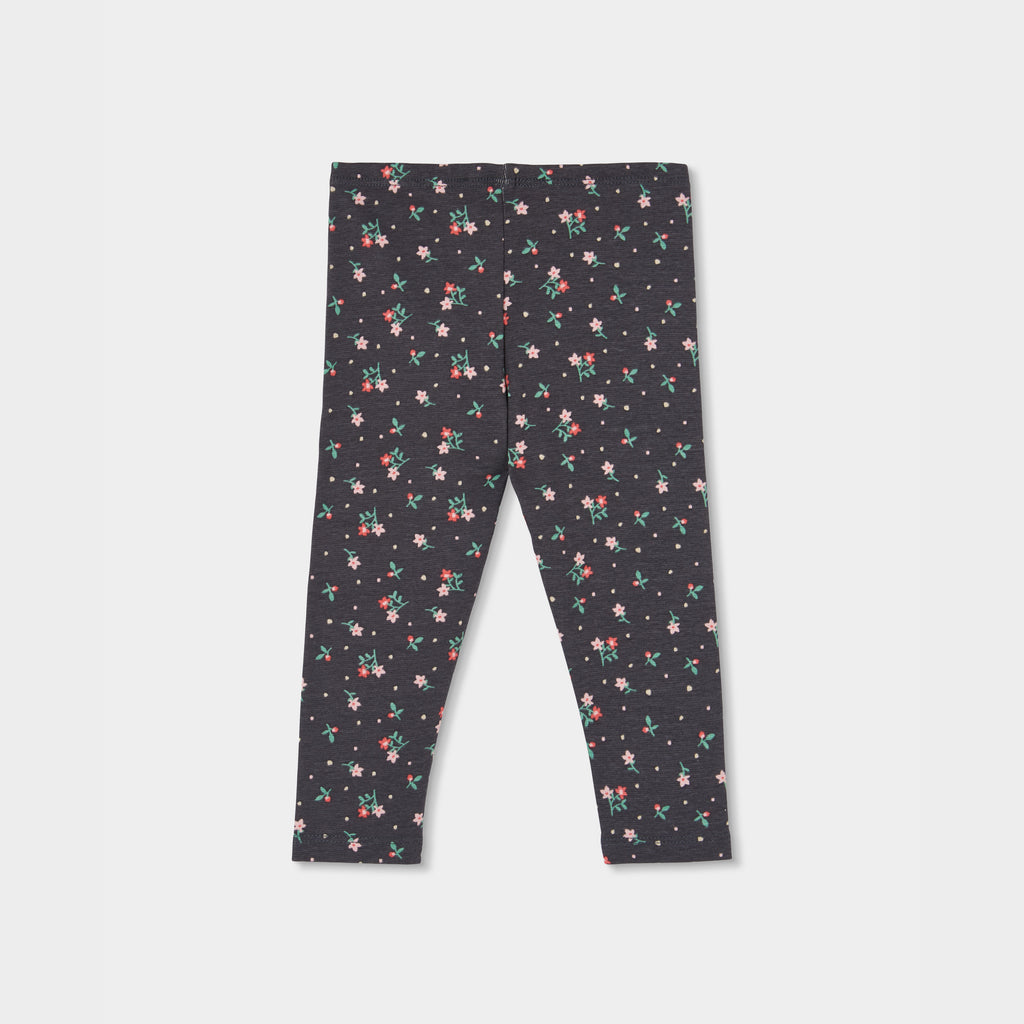 Legging estampado flores gris oscuro