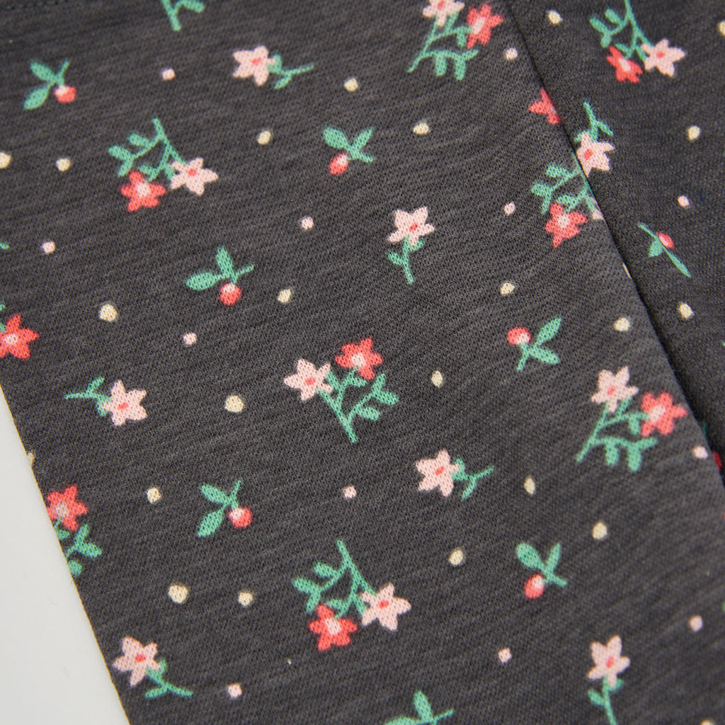 Legging estampado flores gris oscuro