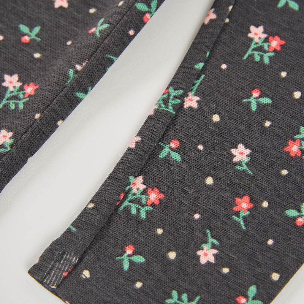 Legging estampado flores gris oscuro