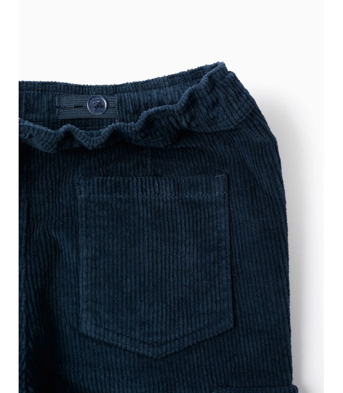 Pantalón de Pana Cargo para Niño 'Straight Fit', Azul Oscuro