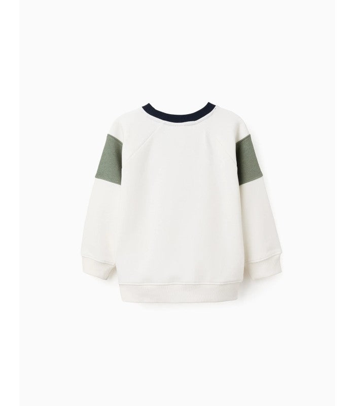 Sudadera Perchada 'Y' para Niño, Blanco/Verde/Azul