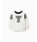 Sudadera Perchada 'Y' para Niño, Blanco/Verde/Azul
