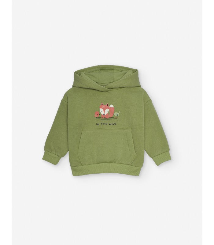 Sudadera afelpada con capucha para bebé niño. Modelo Zorro