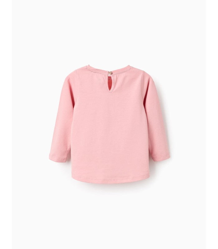 Camiseta de Manga Larga para Bebé Niña 'Shapes', Rosa