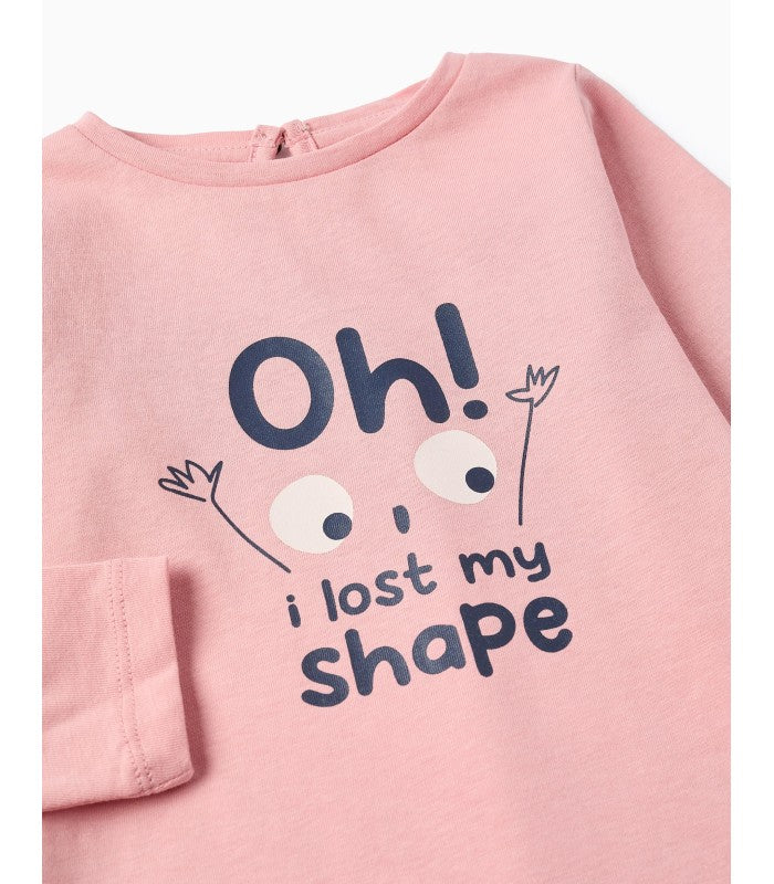 Camiseta de Manga Larga para Bebé Niña 'Shapes', Rosa