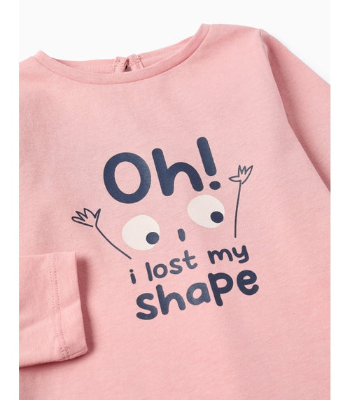 Camiseta de Manga Larga para Bebé Niña 'Shapes', Rosa