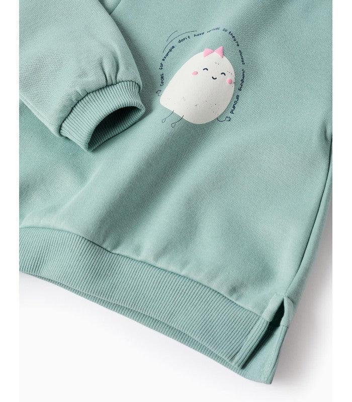 Sudadera Perchada con Estampado para Bebé Niña 'Circulo', Verde
