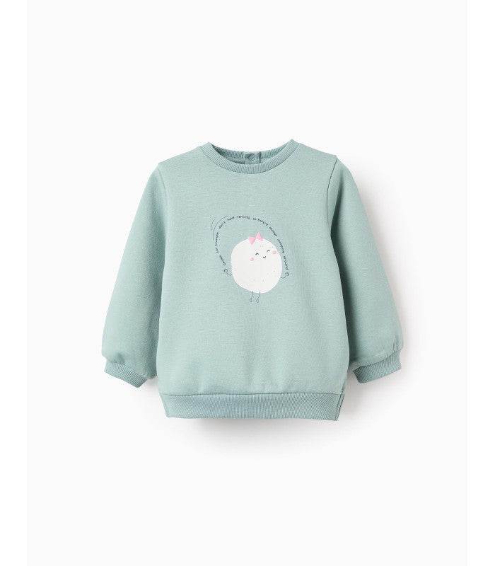 Sudadera Perchada con Estampado para Bebé Niña 'Circulo', Verde