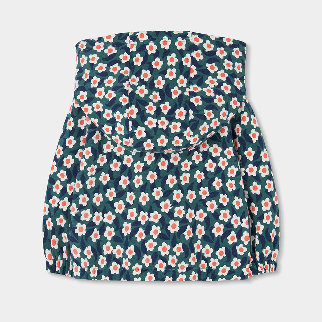 Chaqueta felpa niña estampado flores verde