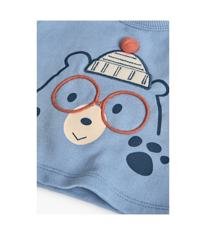 Conjunto bebé de punto gris animales cuadros
