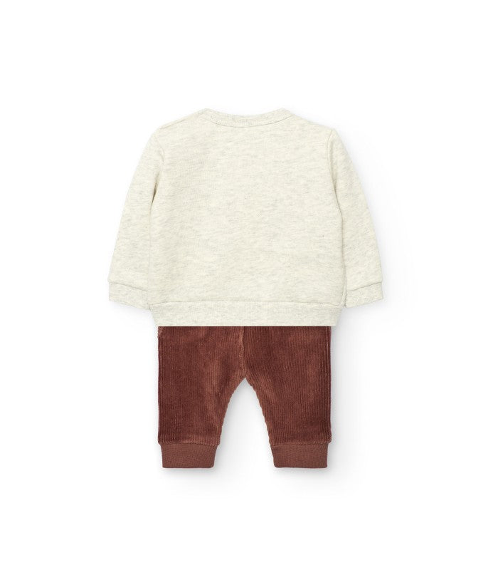 Conjunto bebé de punto crudo conejo