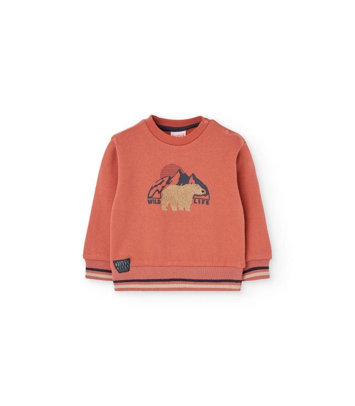 Sudadera niño felpa naranja