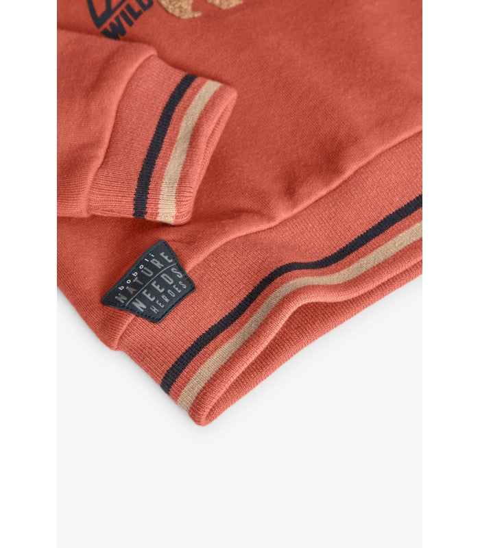 Sudadera niño felpa naranja