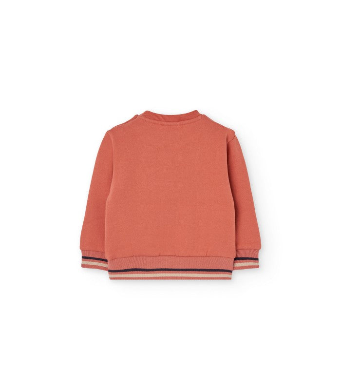 Sudadera niño felpa naranja