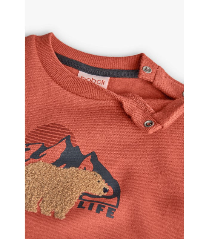 Sudadera niño felpa naranja