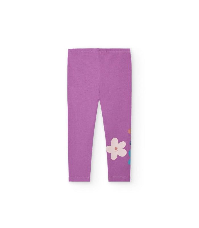 Conjunto niña de punto lila flores