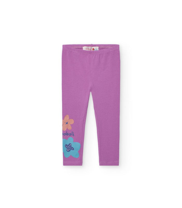 Conjunto niña de punto lila flores