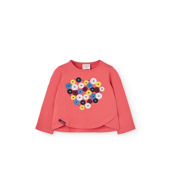 Camiseta niña algodón en rosa