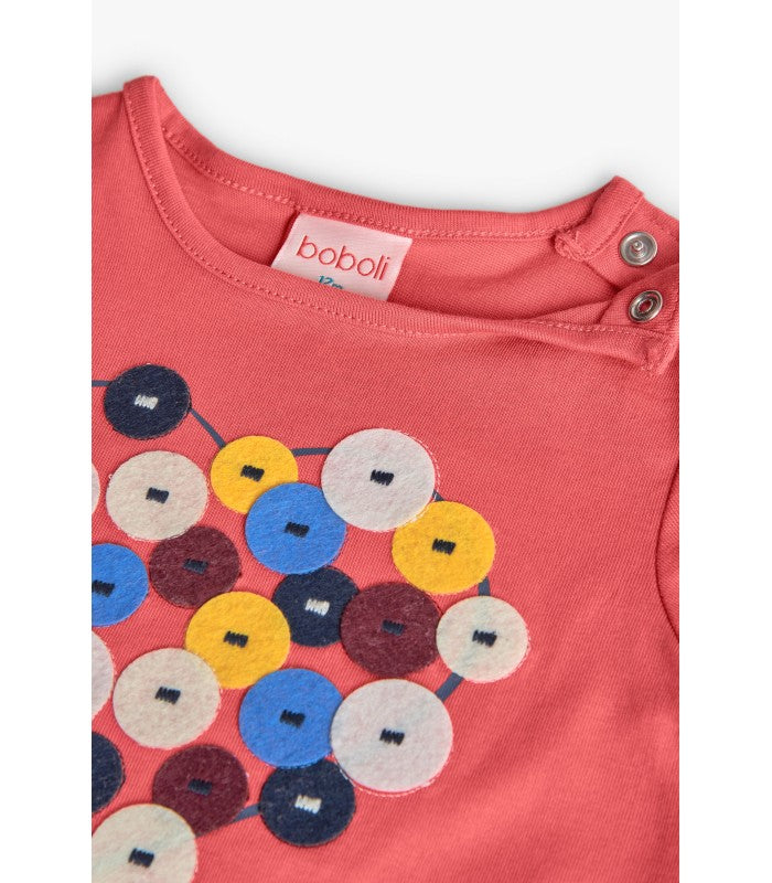 Camiseta niña algodón en rosa