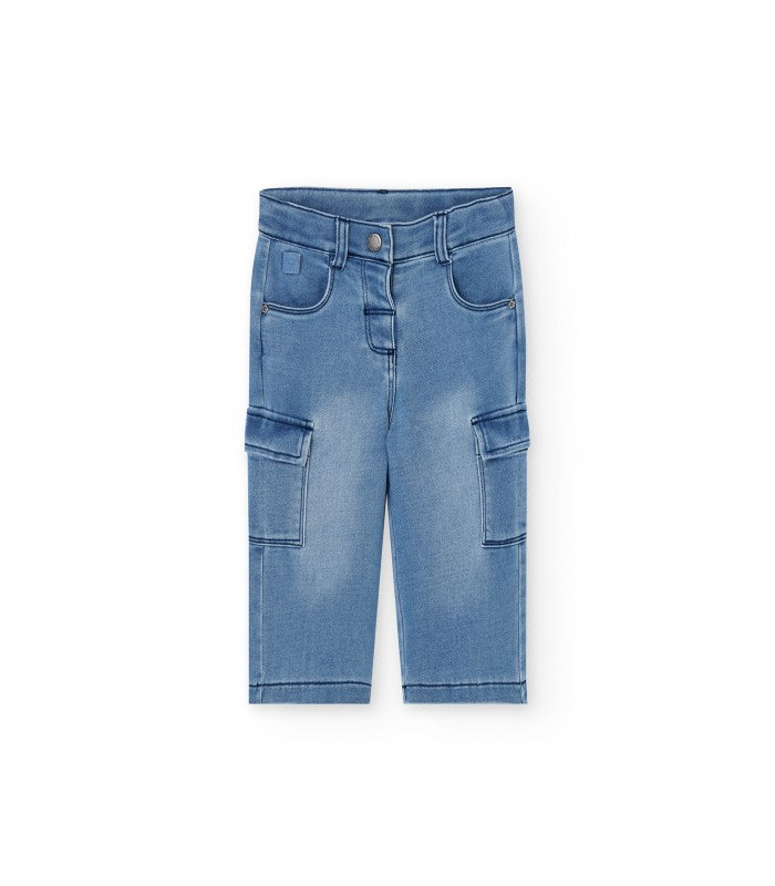 Pantalón demin niña azul