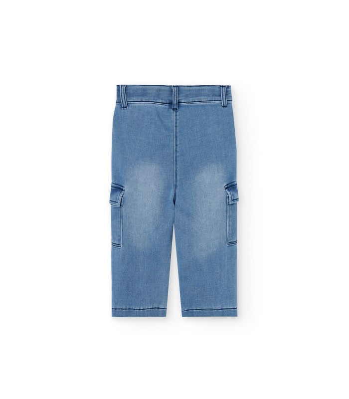 Pantalón demin niña azul