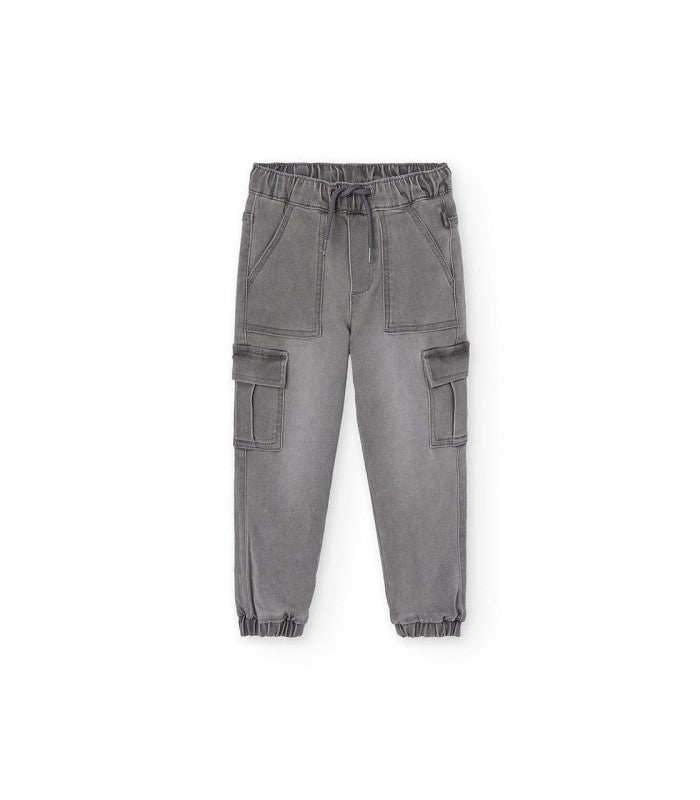 Pantalón demin niño gris