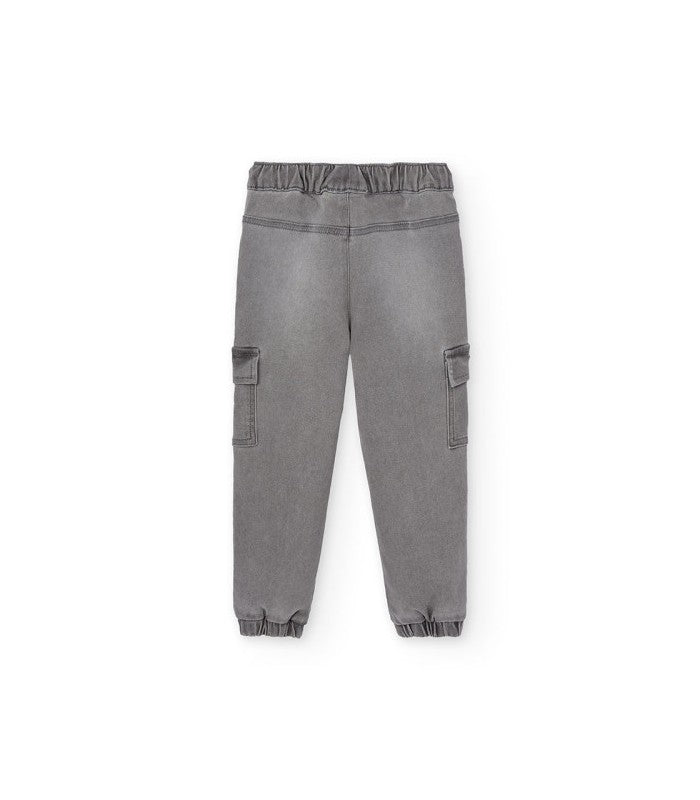 Pantalón demin niño gris