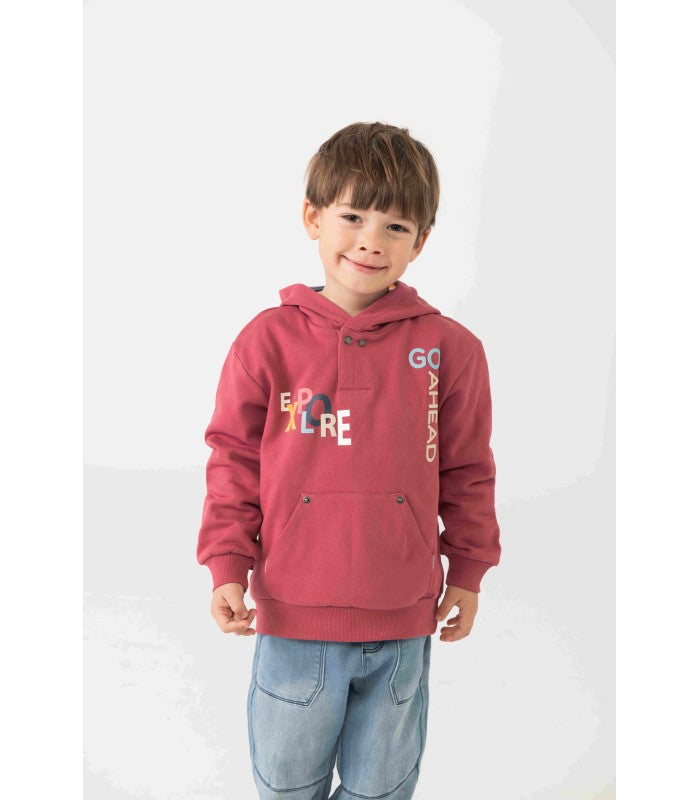 Sudadera niño felpa granate