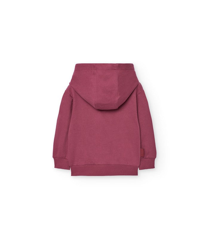 Sudadera niño felpa granate