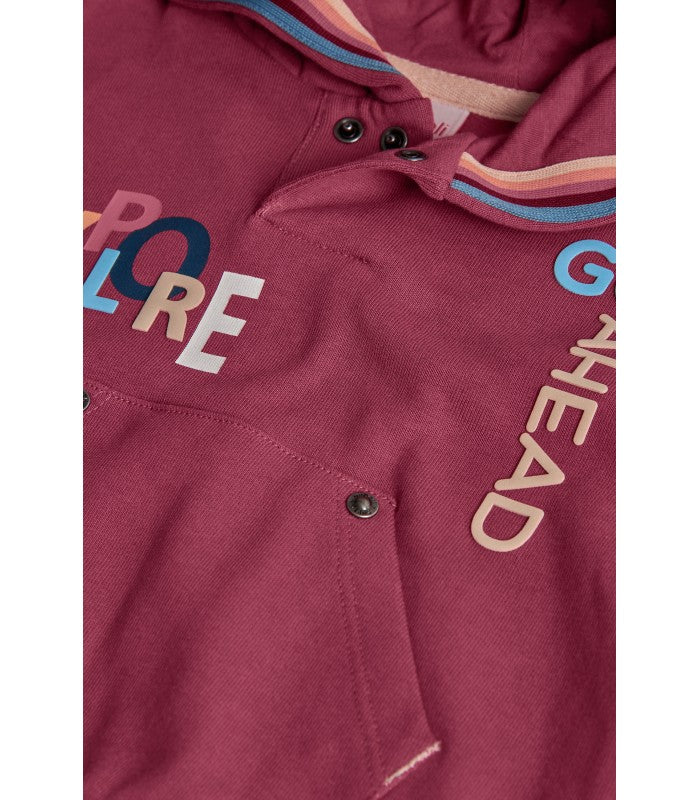 Sudadera niño felpa granate