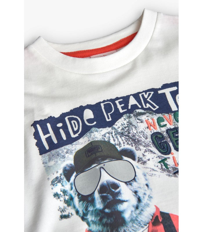 Camiseta niño algodón blanco animales