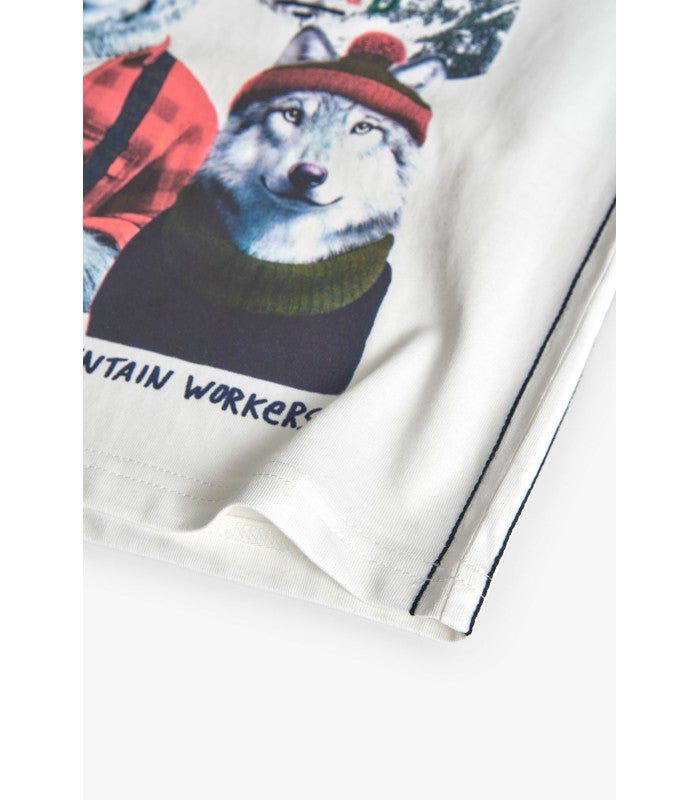 Camiseta niño algodón blanco animales