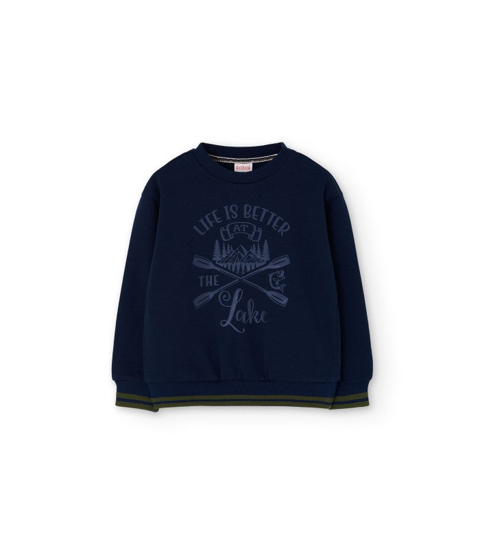 Sudadera felpa niño azul marino remos