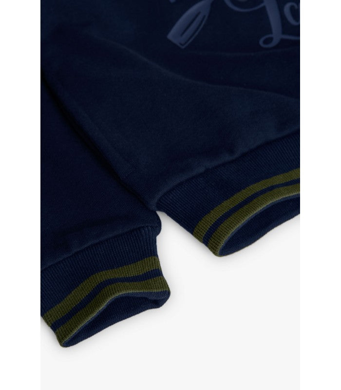 Sudadera felpa niño azul marino remos