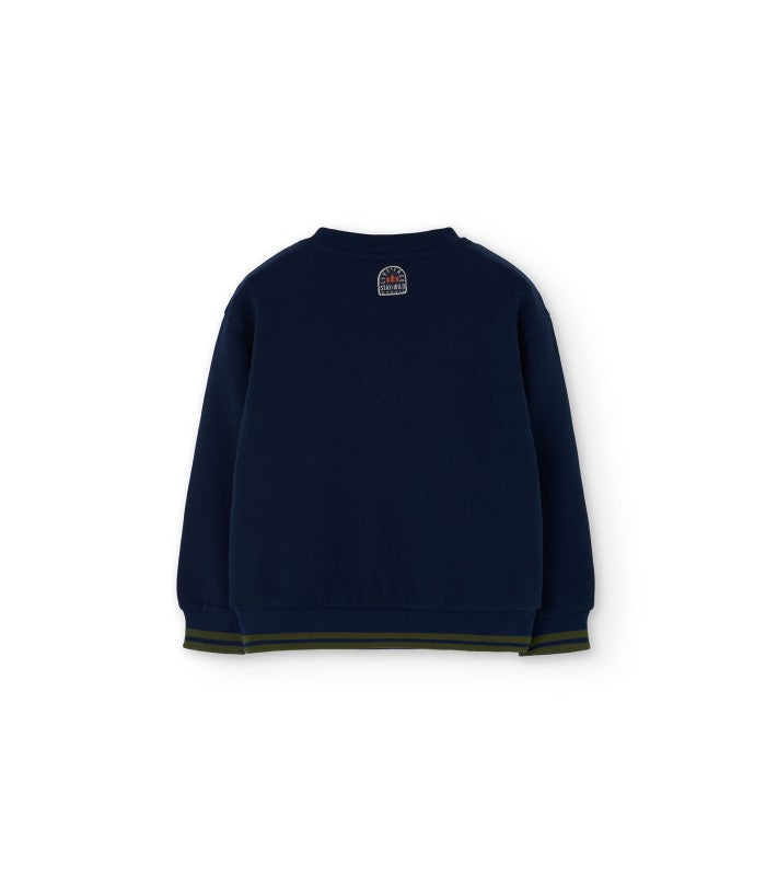 Sudadera felpa niño azul marino remos